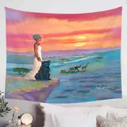 Art Painting the landscape of Africa Animals and African Queen Tapestry