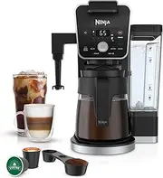 [NINJA] DualBrew System 14-Cup Coffee Maker, Single-Serve, Pods & Grounds, 4 Brew Styles, Built-In Fold Away Frother, 70-oz. Water Reservoir & Carafe, Blacvk, CFP451A