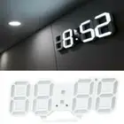 3D LED Wall Clock Digital Wall Clock 24/12 Hour Display Timer Alarm Home USB Plu