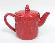 NEW HA INTERNATIONAL RED 3D TEXTURED COFFEE,TEA POT TEAPOT