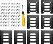 8PCS SSD Bracket 2.5 to 3.5 Adapter, SSD HDD Hard Disk Drive Bays Holder, SSD Mounting Bracket Kit Metal Mounting Bracket Adapter with Screwdriver and Screws