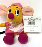 Disney Store Cinderella Suzy Mouse Rare Vintage 7" Mini Bean Bag Plush Toy