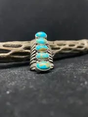 Handmade Native American Navajo timberline turquoise Sterling Silver Ring Size 7