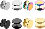 [Decentraland] 1 SET 4 mm(6 G) Stainless Steel Fake Ear Plugs Gauges Flat Nap Screw Flat Back Stud Hide Faux Tragus Studs Hypoallergenic Sleep Cartilage Earrings Body Piercing Jewelry Women Men