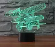 5V Desk Table Lamp Airplane 3D illusion Night Light 7-Color Changing LED Touch G