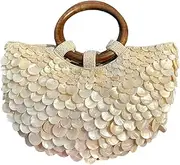 [Generic] Summer Shell Beaded Purses,Sequin Pearl Bag for Women Luxury grace for Beach Wedding Party Vacation, Gold