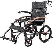 Magnesium Alloy Folding Wheelchair Lightweight Manual Wheelchair with Handbrakes and Adjustable Armrest Lightweight Wheelchair for Seniors