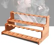 Wooden Tobacco Pipe Stand, Pipe Holder Display Stand for 16 Tobacco Pipes, Smoking Pipe Stand Rest Portable Smoking Accessories Holder Fit Most Pipes(not inclued pipes)