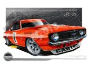 Racing Legends 1971 BOB JANE CHEVROLET CAMARO ZL-1 A2 FRAMED PRINT (RL05)