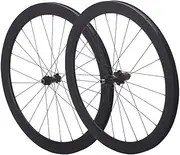 Carbon Wheelset 700c Road Bike Front Rear Wheels 60mm Rim Clincher Tubeless Wheel Set Thru Axle 8-12 Speed Cassette Hubs, 690 Clicks, Disc Brake