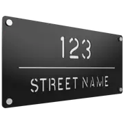 ProtectorAl 580 x 280mm Black Gloss ACM Cut Through Custom House Sign