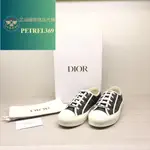 DIOR 迪奧 WALK'N'DIOR 運動鞋 灰色棉質刺繡 印花 帆布鞋 休閒鞋 平底鞋 KCK211OBE_S33G