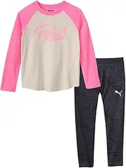 [PUMA] Girls 2pc Ls Top & Legging Set, Mauved Out, 6