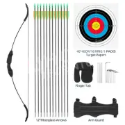 Recurve Bow Arrow Set Archery Sports 30lbs Outdoor Hunting Target Shooting