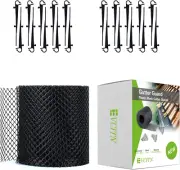 Plastic Gutter Guard 6”X 40Ft Mesh Roll,Diy Leaf Protection Cover Netting with 4