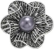 [BBirTtyQV] Vintage Diamond-Encrusted Pearl Cut-Out Flower Brooch Temperament Coat Clothing Accessories Women'S Cardigan Pin
