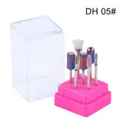 7Pcs Nail Drill Bits Container Box Grinding Remove Uv Gel Auroras Nail Art Design Tools Set