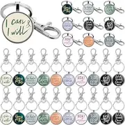 Sasylvia Inspirational Keychain Bulk Key Ring for Women Men Teacher Employee Appreciation Positive Office Business Favors