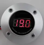 Silver 3 Digit Red LED 12v Round Digital Voltmeter Car Marine RV Audio Video