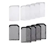 Miserwe 10 Pcs Aquarium Filter Media Bags with Zipper for Activated Carbon Biospheres-White+Black