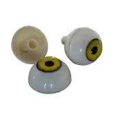 Realistic Acrylic Eyes for Halloween PROPS, MASKS, DOLLS or Bears (Yellow 26mm)
