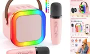 Mini Karaoke Machine for Kids Adults: Portable Bluetooth Speaker with 2