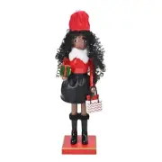 Shopping Lady Nutcrackers Figure with Curly Hair Christmas Seasonal Home Decors