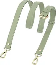 [uxcell] Genuine Leather Purse Strap, 41.7"-51.2" Adjustable Crossbody Replacement Straps 0.7" Width for Women Handbags Shoulder Bag (Lake Green, Gold Buckle)
