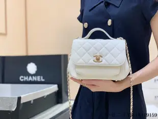 二手 Chanel Haas牛皮純郵差包 A93749白色