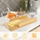 Cheese Slicer Wooden Cheese Cutter Board with 5 Stainless Steel Cutting Zhlpk