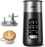 [Dreo] Milk Frother, 8-in-1 Electric Frother for Latte Art Coffee, 9oz/270ml Hot and Cold Foam Frother, Automatic Milk Warmer for Dairy and Non-Dairy Milk with LED, Easy to Clean, BaristaMaker Air