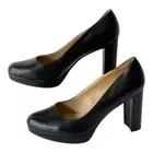 Naturalizer Women's Black Leather Berlin Pump Platform Heels Comfort Shoes, 9M