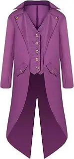 [GRAJTCIN] Men's Steampunk Jacket Vintage Tailcoat Gothic Jacket Renaissance Victorian Frock Coat Halloween costume
