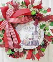 Grape Wine Deco Mesh Wreath, wine decor, home decor, kitchen decor, gift