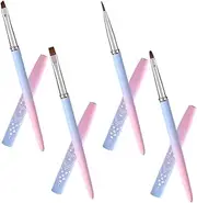 Ipetboom 4pcs Manicure Pen Smudge Pen Nail Gel Glue Solid Brushes Kit Clippers Machine Drill Tip Drawing Pens Tint Brush Manicure Brush Manicure Supplies Manicure Painting Metal