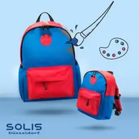 在飛比找PChome24h購物優惠-SOLIS【調色盤系列】親子雙肩後背包-小 (暗藍+亮黃/暗