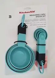KitchenAid Measuring Cups/Spoons Set. Aqua color