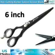 Haircutting Barber Saloon Black Color Scissor 6 inch Stainless Steel