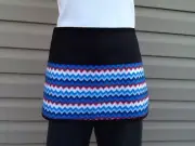 Cute Red White Blue Chevron￼ 3 POCKET WAITRESS APRON BAR RESTAURANT Patriotic ￼