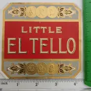 LITTLE EL TELLO - OUTER CIGAR BOX LABEL - ORIGINAL - APRX 4 × 4.5