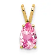 14k Yellow Gold 8x5mm Pear Pink Tourmaline pendant