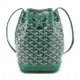 GOYARD PEFLOT 經典塗料帆布束繩水桶包-小/綠