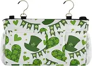 Amooorous Bedside Hanging Storage Basket Bedside Caddy Storage Bag for Bed Rails Green Hat Heart Flag