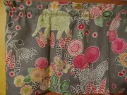 Charcoal Gray, Animals Home Decor Fabric, Handmade Door, Bedroom Window VALANCES