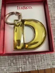 Liz & Co. Initial "D” Key Chain In Original Box Liz Claibourne