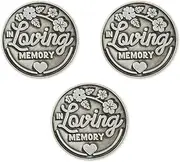 in Loving Memory Memorial Gift, Bulk Pack of 3 Bereavement Love Expression Coins, Pocket Sympathy Coin for Grieving & Remembrance, EDC Reminder Coin, Never Forgotten Token of Encouragement