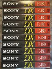 Sony DX E-180 VHS 10 Case Video Cassette Blank Tapes Video Recorder - Box Bundle