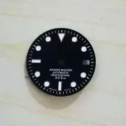 29mm Black Watch Dial w/ Green Luminous Replacement Part for NH35 Watch Movement