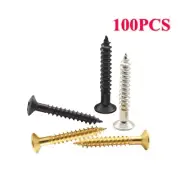 100pcs Bridge Mounting Screws Fixed Countersunk Screws for Electric Guitar