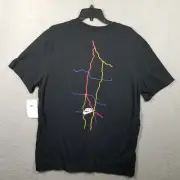 Nike Men's Large Golf T-Shirt Black 1972' Interstate Highway Sign Rare Tee